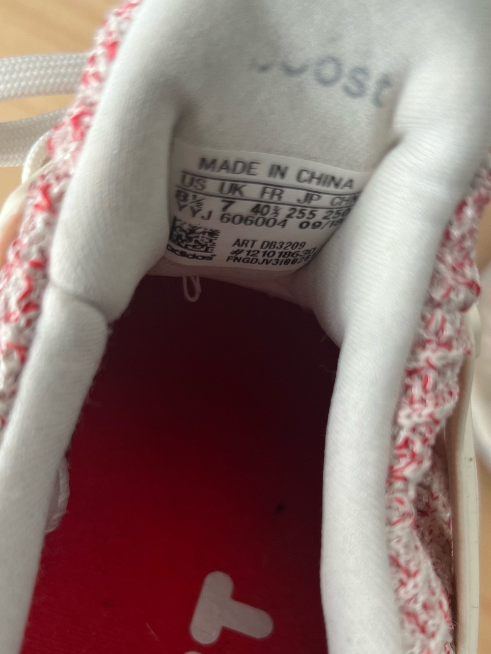 Adidas Red and White Boost Running Sneakers - Picture 9 of 9